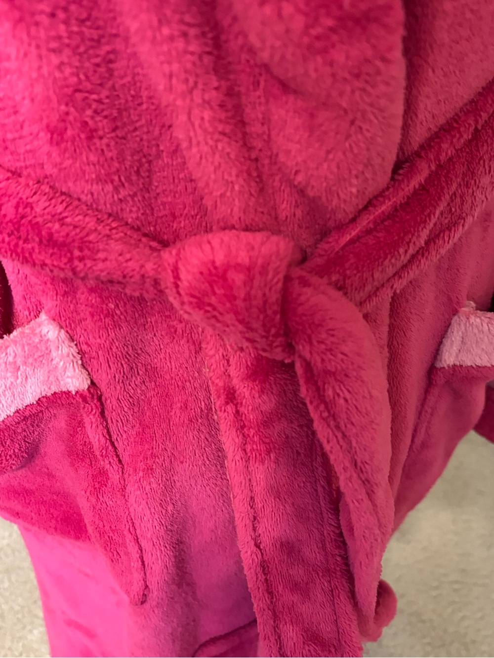 JASMINE ROSE Raspberry and Pink Long Fleece Robe - Picture 4 of 9